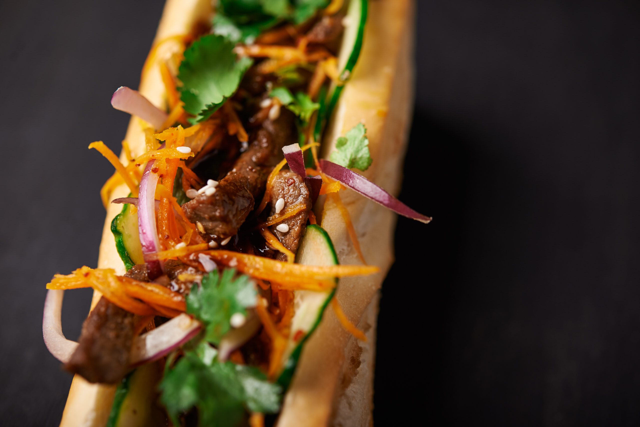 Chargrilled BBQ Pork Sandwich Basil & Sprout