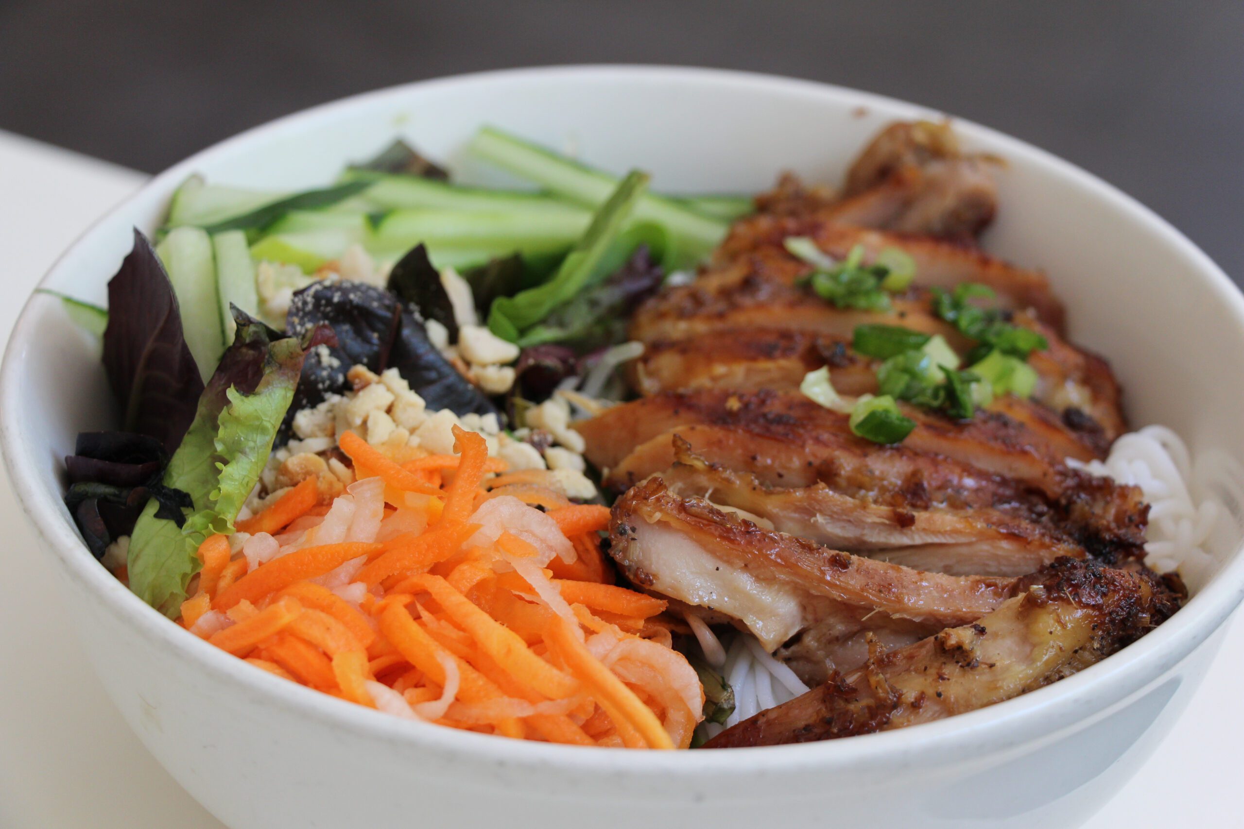 Chargrilled Chicken Vermicelli Bowl Basil & Sprout